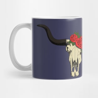 Bull skull with roses Mug